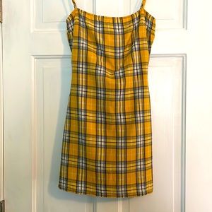 Tobi yellow and navy plaid sundress